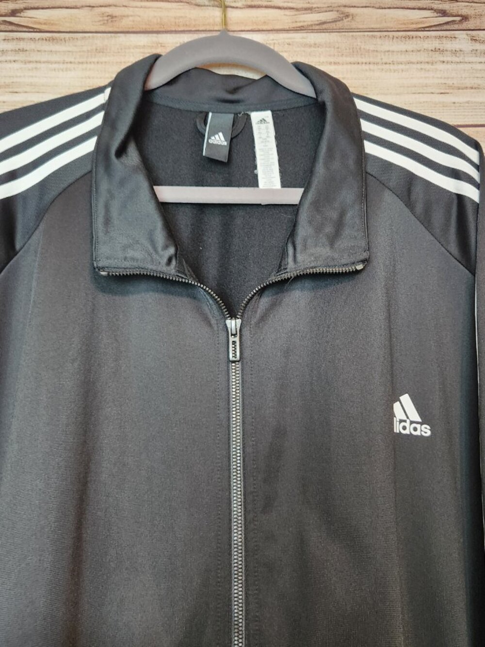 adidas Essentials Men's Track Zip Jacket Classic Style Black White Size 5XL - Picture 2 of 16